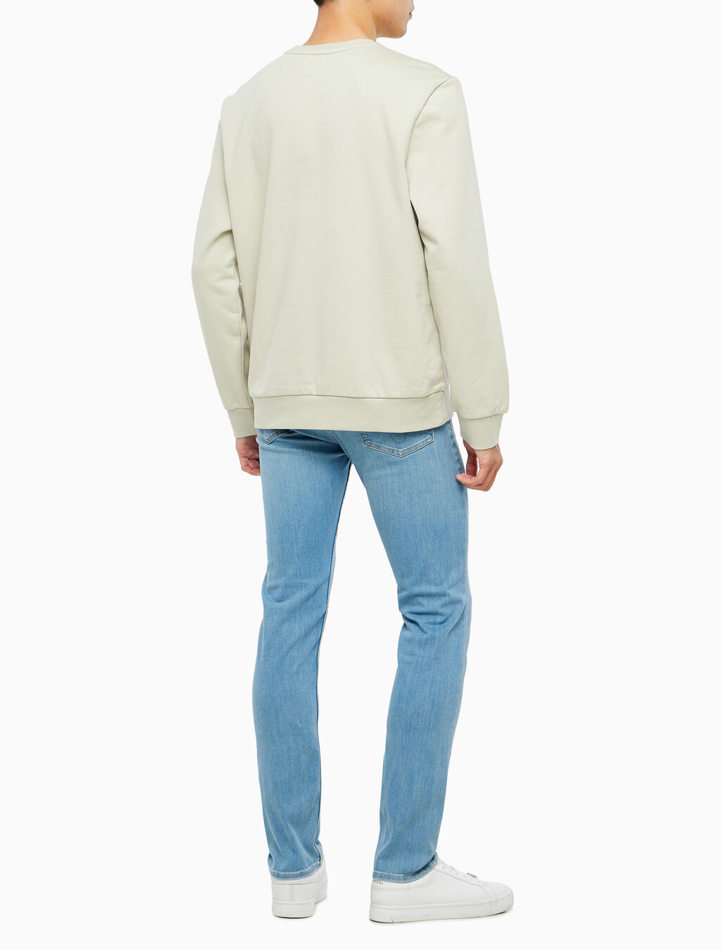 Buy 남성 롱슬리브 스텐실로고 테리 크루넥 스웻셔츠 in color BEIGE