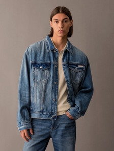 Buy 남성 90's 오로라 블루 데님 자켓 in color BLUE