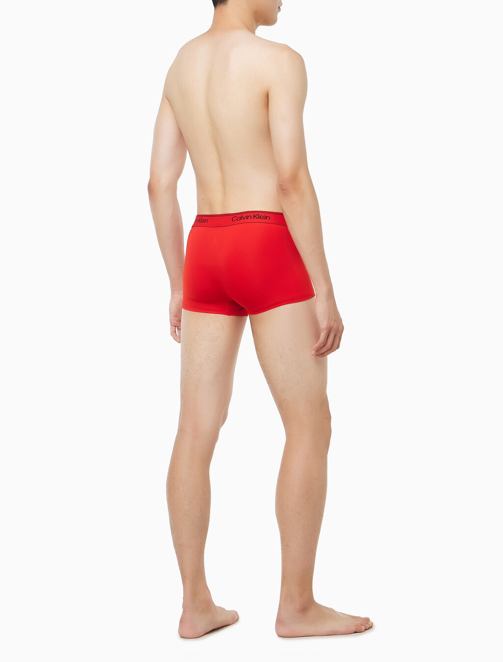 Buy 남성 마이크로 스트레치 3팩 로우 라이즈 트렁크 in color Black / Grey / Red
