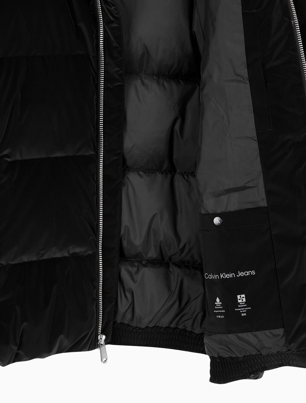 Buy 남성 모크넥 메트글로시 푸퍼자켓 in color BLACK