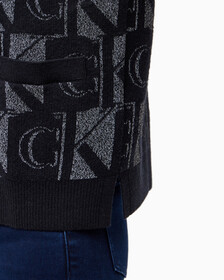 Buy 여성 프리미엄 라인 메탈릭 올오버프린트 베스트 in color CK BLACK
