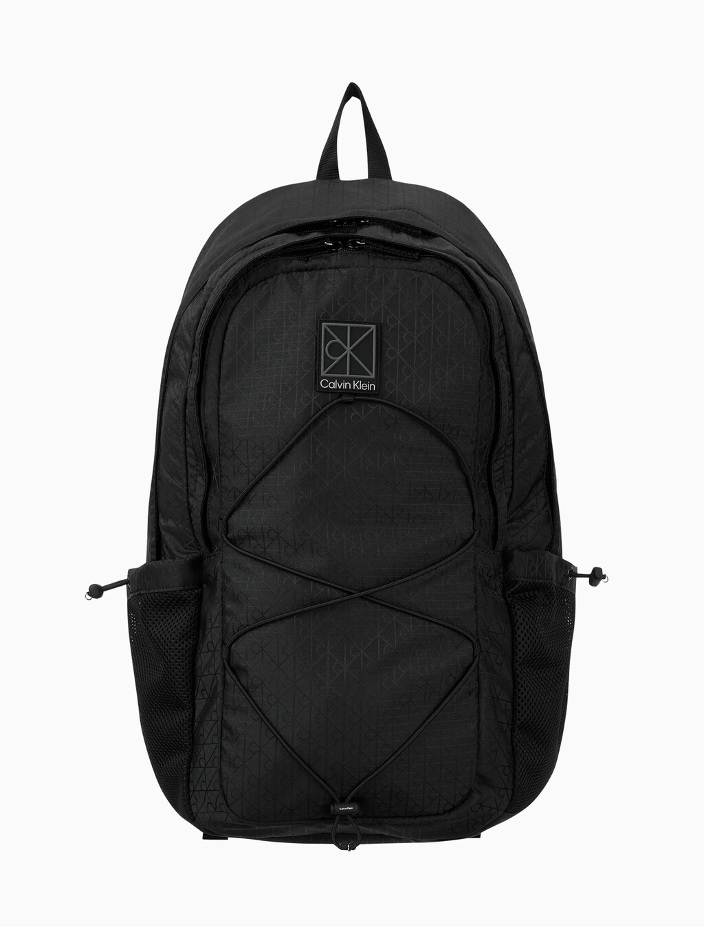 Buy 남녀공용 유틸리티 엠블럼 번지 백팩 in color BLACK