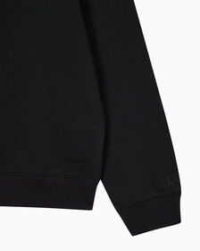 Buy 남녀공용 릴렉스핏 스몰 모노그램 로고 기모 스웨트셔츠 in color CK BLACK