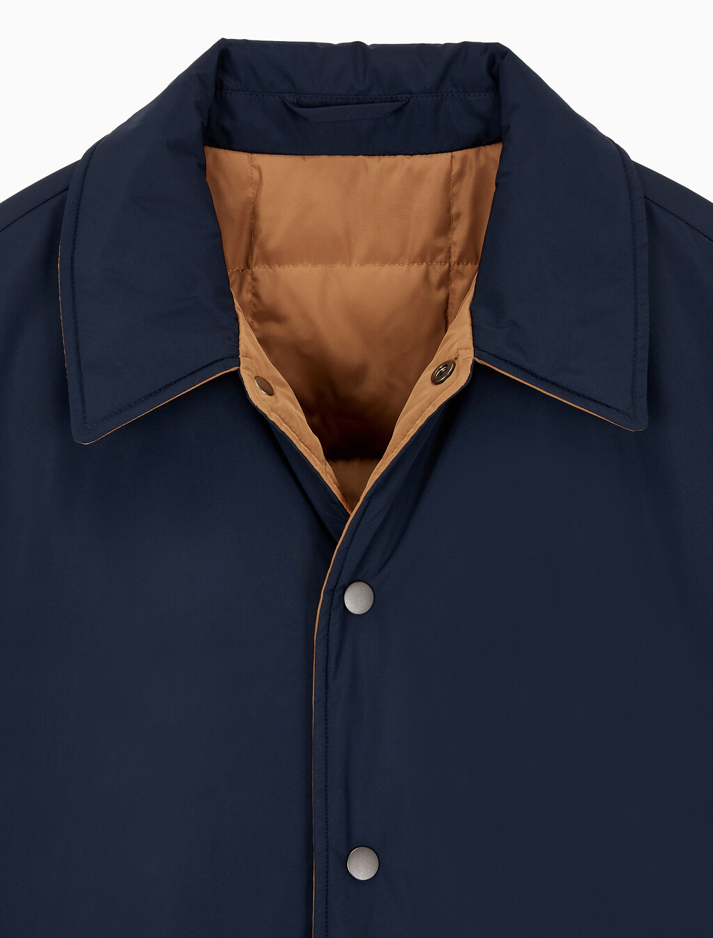 Buy 남성 리버서블 패디드 셔츠 자켓 in color NAVY/BROWN