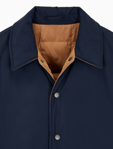 Buy 남성 리버서블 패디드 셔츠 자켓 in color NAVY/BROWN