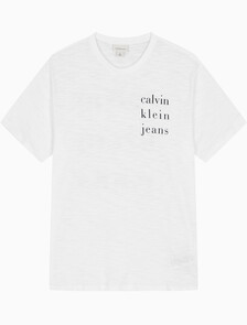 Buy 남성 슬럽 CKJ 클래식 반팔 티셔츠 in color BRILLIANT WHITE