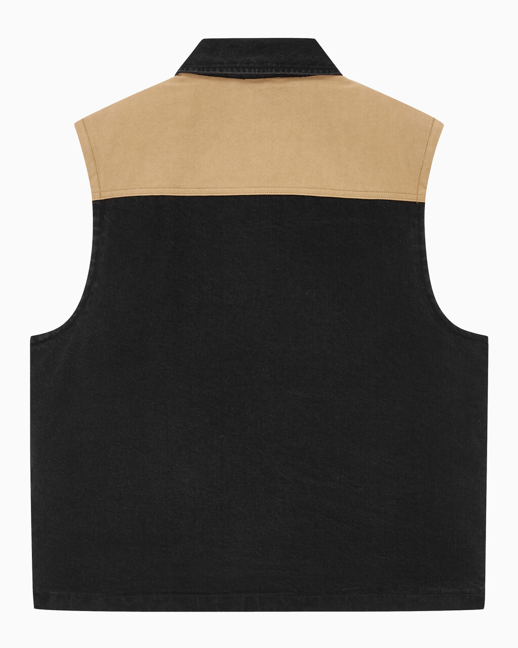 Buy 남성 캔버스 포켓 데님 베스트 in color WASHED BLACK LOGO LACE