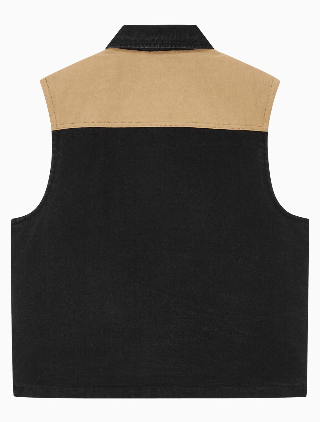 Buy 남성 캔버스 포켓 데님 베스트 in color WASHED BLACK LOGO LACE