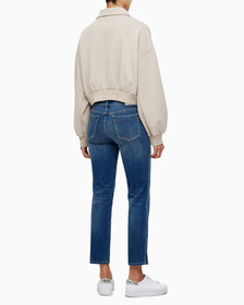 Buy 여성 하프집 엠보스 폴로넥 스웻 in color BEIGE