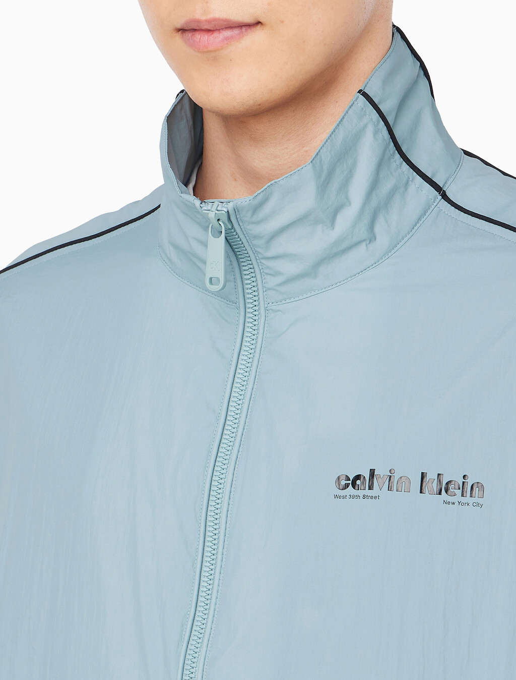 Buy 남성 릴렉스핏 스탠드 카라 트랙 자켓 in color STONE BLUE