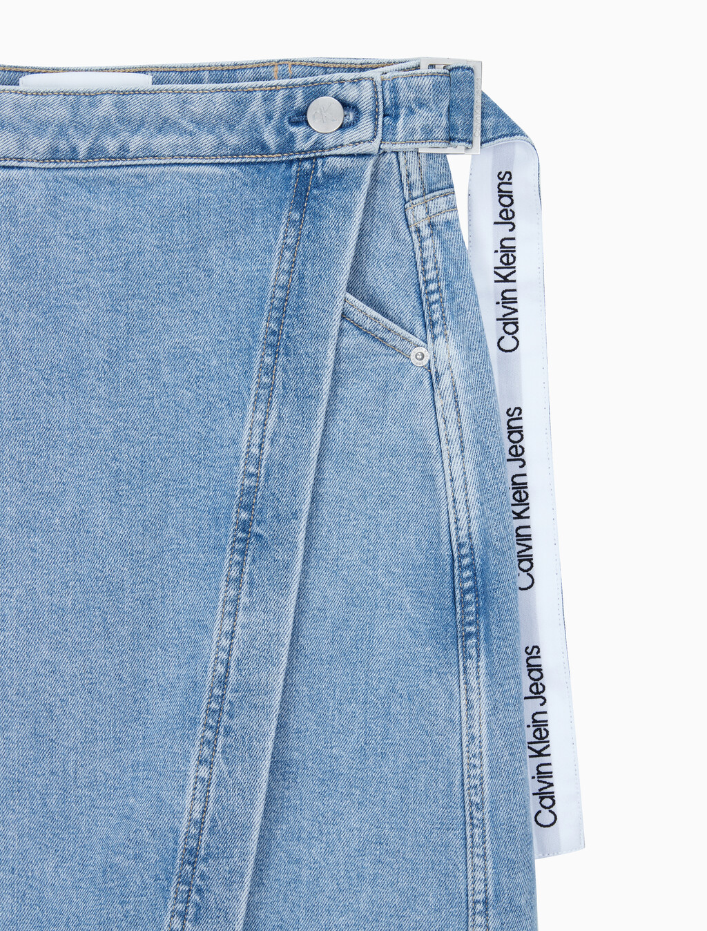Buy 여성 맥시 데님 랩 스커트 in color CHALKY BLUE