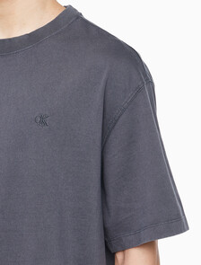 Buy 남성 릴렉스핏 저지 워시 반팔 티셔츠 in color CHARCOAL