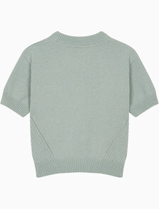 Buy 여성 크롭 반팔 스웨터 in color KHAKI GREY