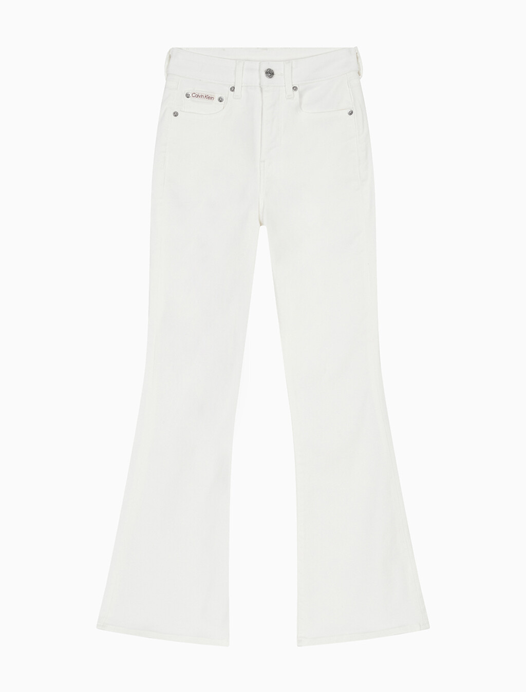 Buy 여성 하이라이즈 플레어 데님 in color WHITE