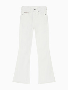 Buy 여성 하이라이즈 플레어 데님 in color WHITE
