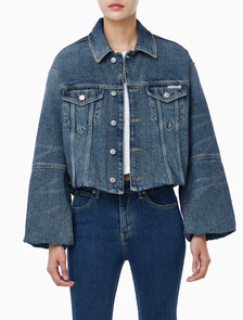 Buy 여성 버블 데님 자켓 in color mid blue
