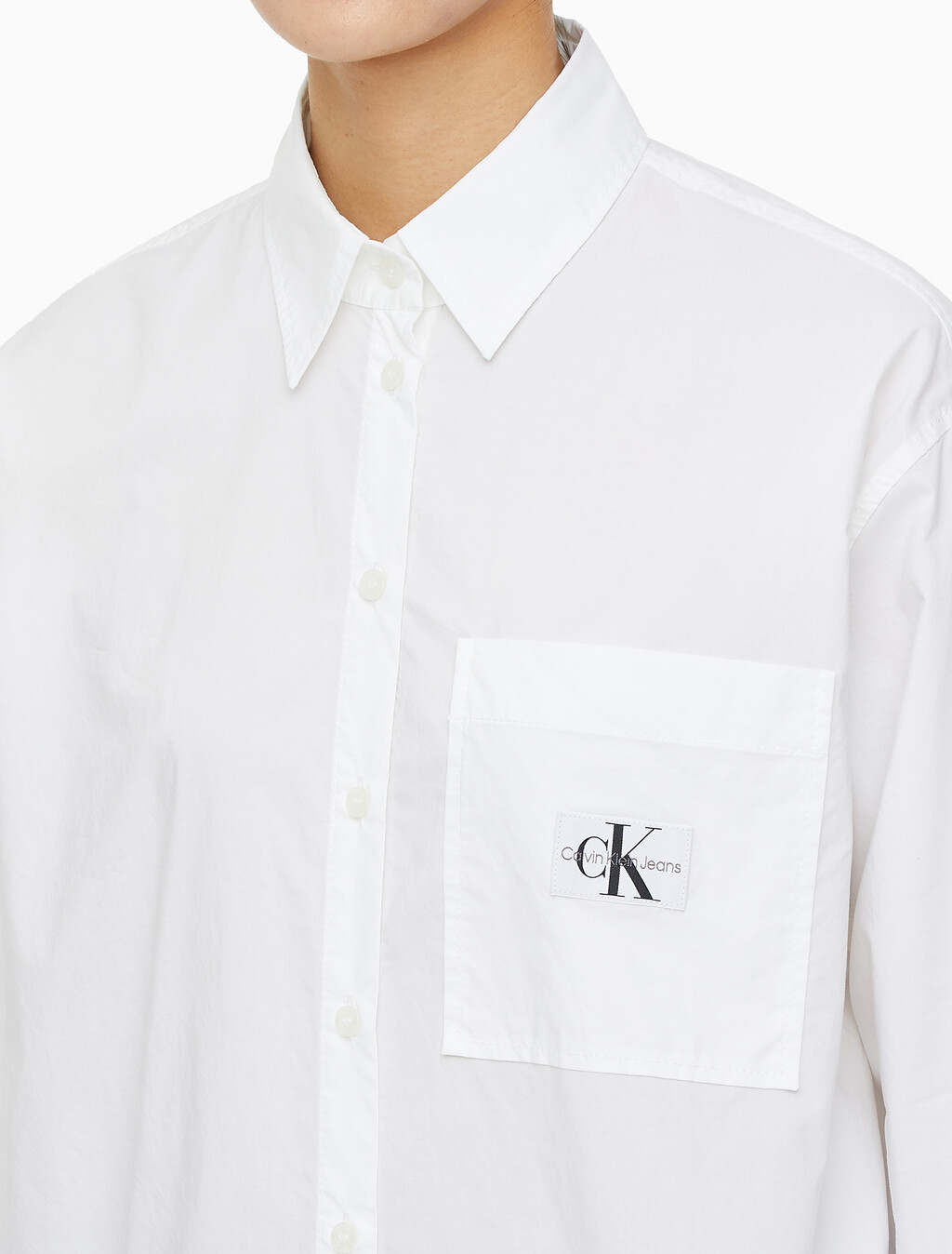 Buy 여성 우븐 라벨 릴렉스 셔츠 in color BRIGHT WHITE