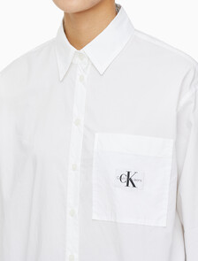 Buy 여성 우븐 라벨 릴렉스 셔츠 in color BRIGHT WHITE