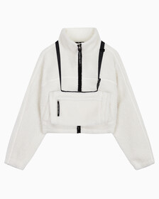 Buy 여성 크롭 쉐르파 자켓 in color WHITE