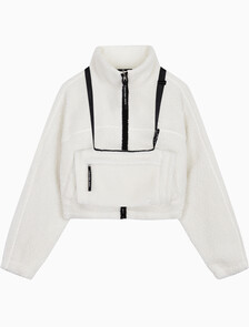 Buy 여성 크롭 쉐르파 자켓 in color WHITE