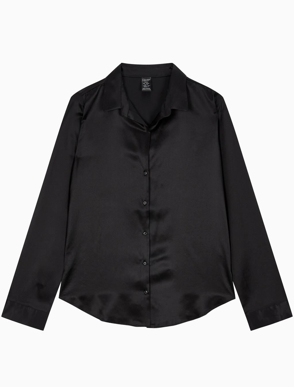Buy 여성 실크 롱 슬리브 탑 in color BLACK