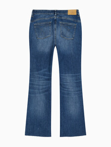 Buy 여성 하이라이즈 부츠핏 미드블루 데님 in color BLUE BLACK HANGER LOOP