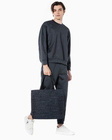 Buy 남녀공용 CK 쇼퍼 토트백 in color BLACK AOP/ BLAC