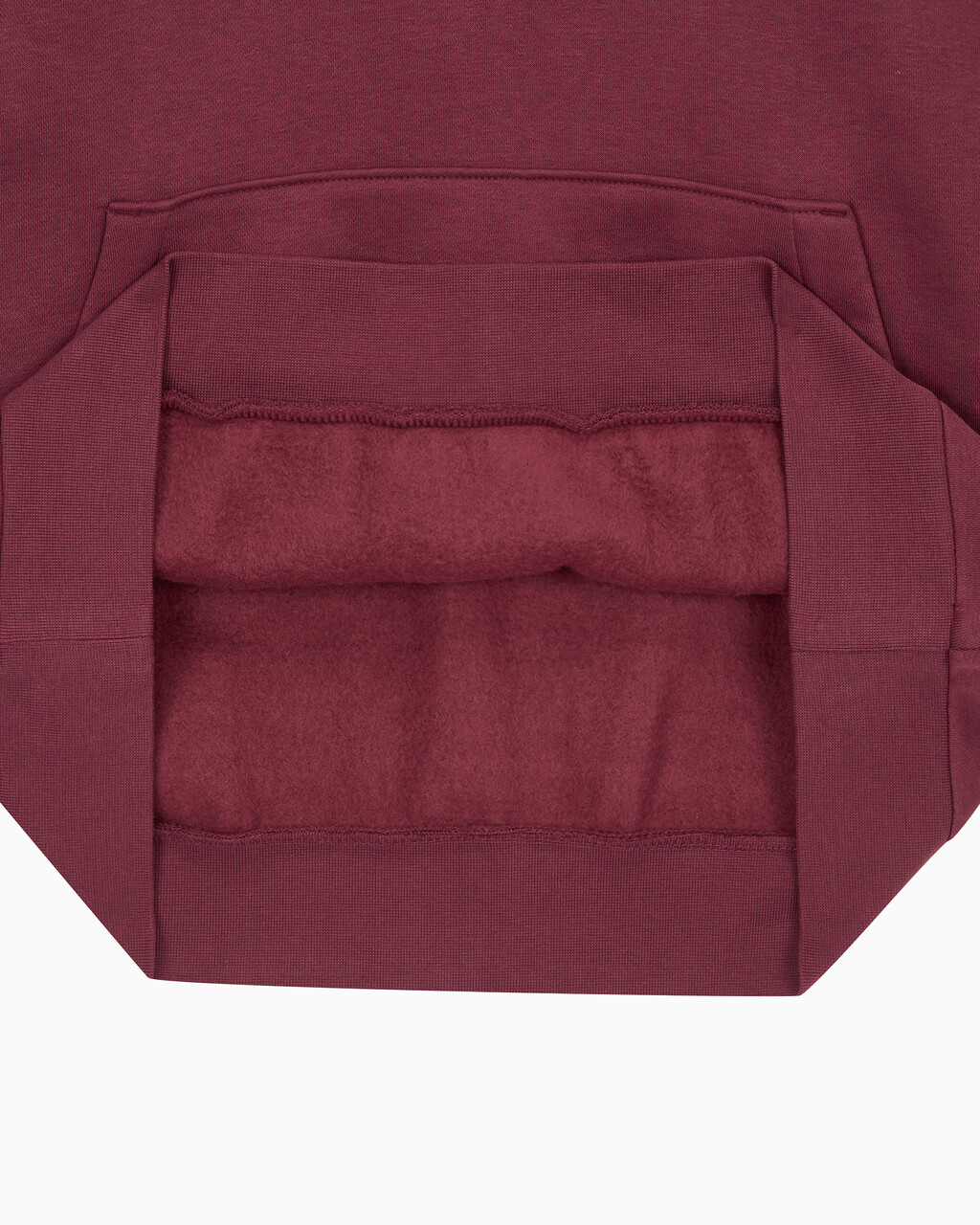 Buy 남성 롱슬리브 아카이브 플리스 후디 in color DEEP RED