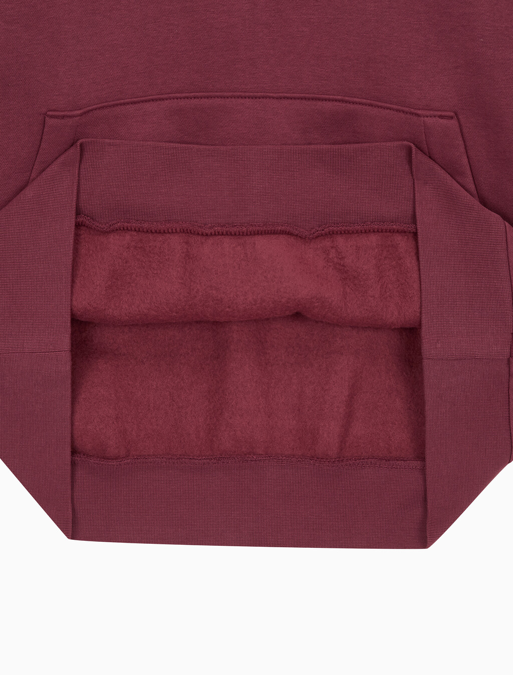 Buy 남성 롱슬리브 아카이브 플리스 후디 in color DEEP RED