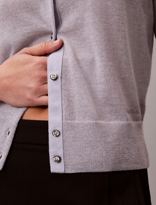 Buy 여성 L/S 메리노 가디건 in color LILAC GRAY