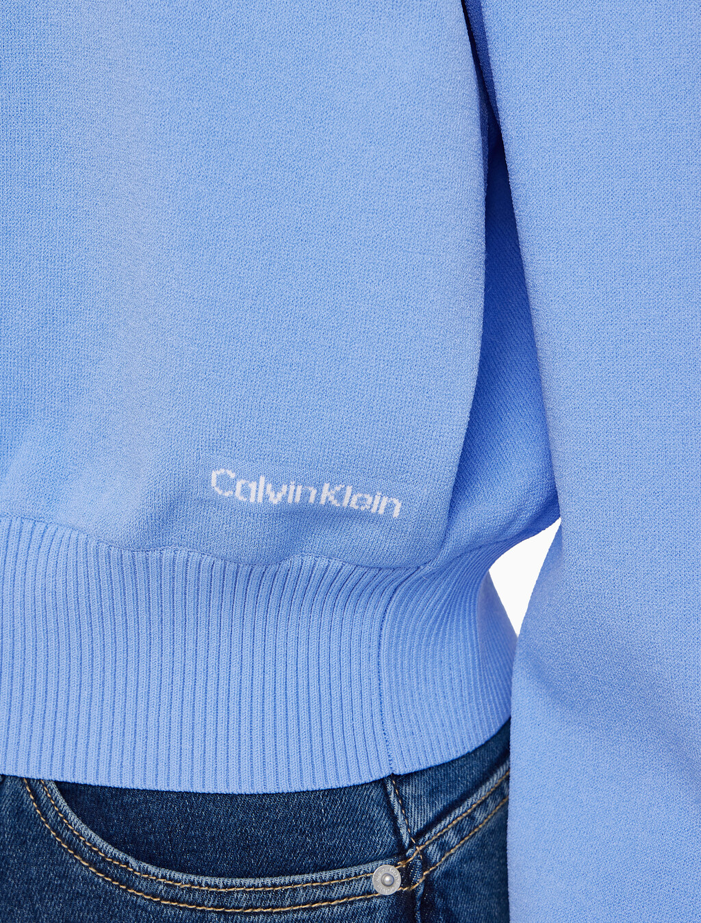 Buy 여성 하프 밀라노 카라 보머 스웨터 in color VISTA BLUE