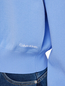 Buy 여성 하프 밀라노 카라 보머 스웨터 in color VISTA BLUE