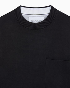 Buy 남성 릴렉스핏 모노그램 로고 스웨터 in color CK BLACK