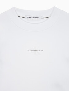 Buy 여성 롱슬리브 모노그램 베이비 티 in color BRIGHT WHITE