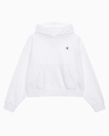 Buy 여성 아카이브 로고 플리스 후디 in color BRILLIANT WHITE