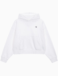 Buy 여성 아카이브 로고 플리스 후디 in color BRILLIANT WHITE