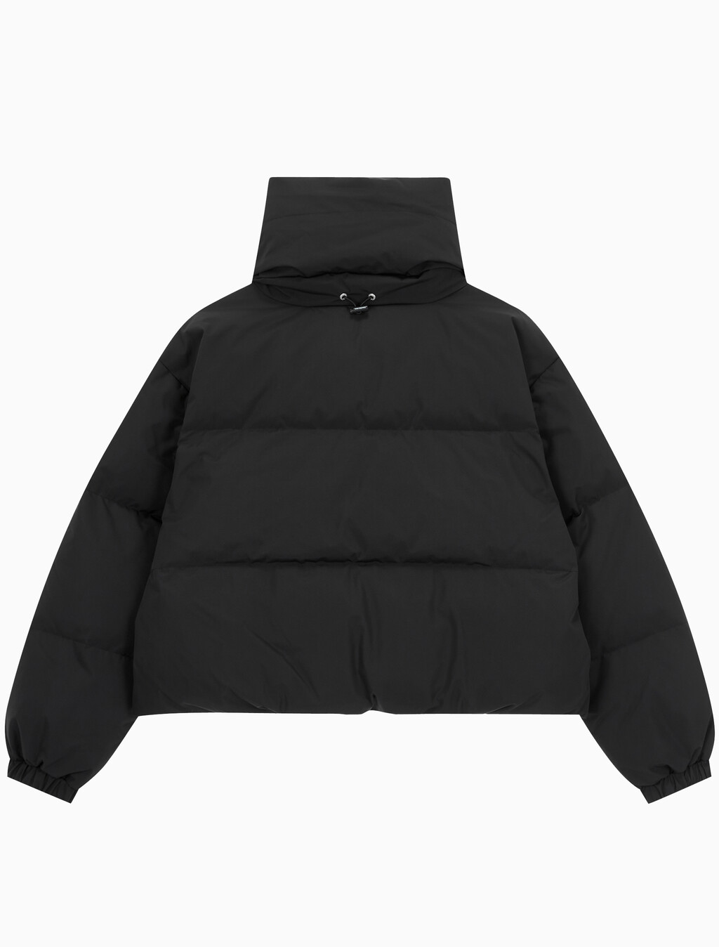 Buy 여성 볼륨 넥 크롭 다운 푸퍼 in color CK BLACK