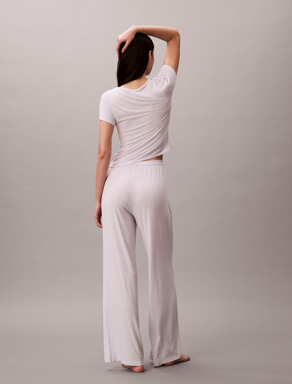 Buy 여성 모달 립 와이드 팬츠 in color LIGHT PURPLE