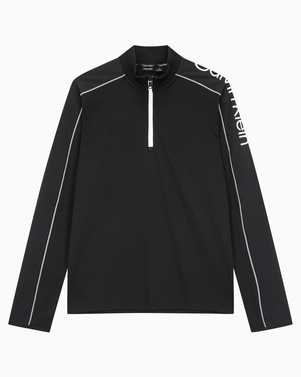 Buy 남성 레귤러핏 1/4 ZIP 롱슬리브 탑 in color BLACK