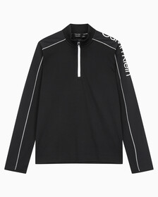 Buy 남성 레귤러핏 1/4 ZIP 롱슬리브 탑 in color BLACK