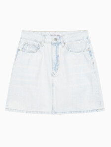 Buy 여성 하이라이즈 미니 데님 스커트 in color CHALKY BLUE