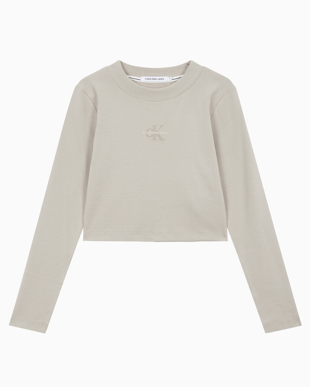 Buy 여성 롱슬리브 모노그램 베이비 티 in color BEIGE