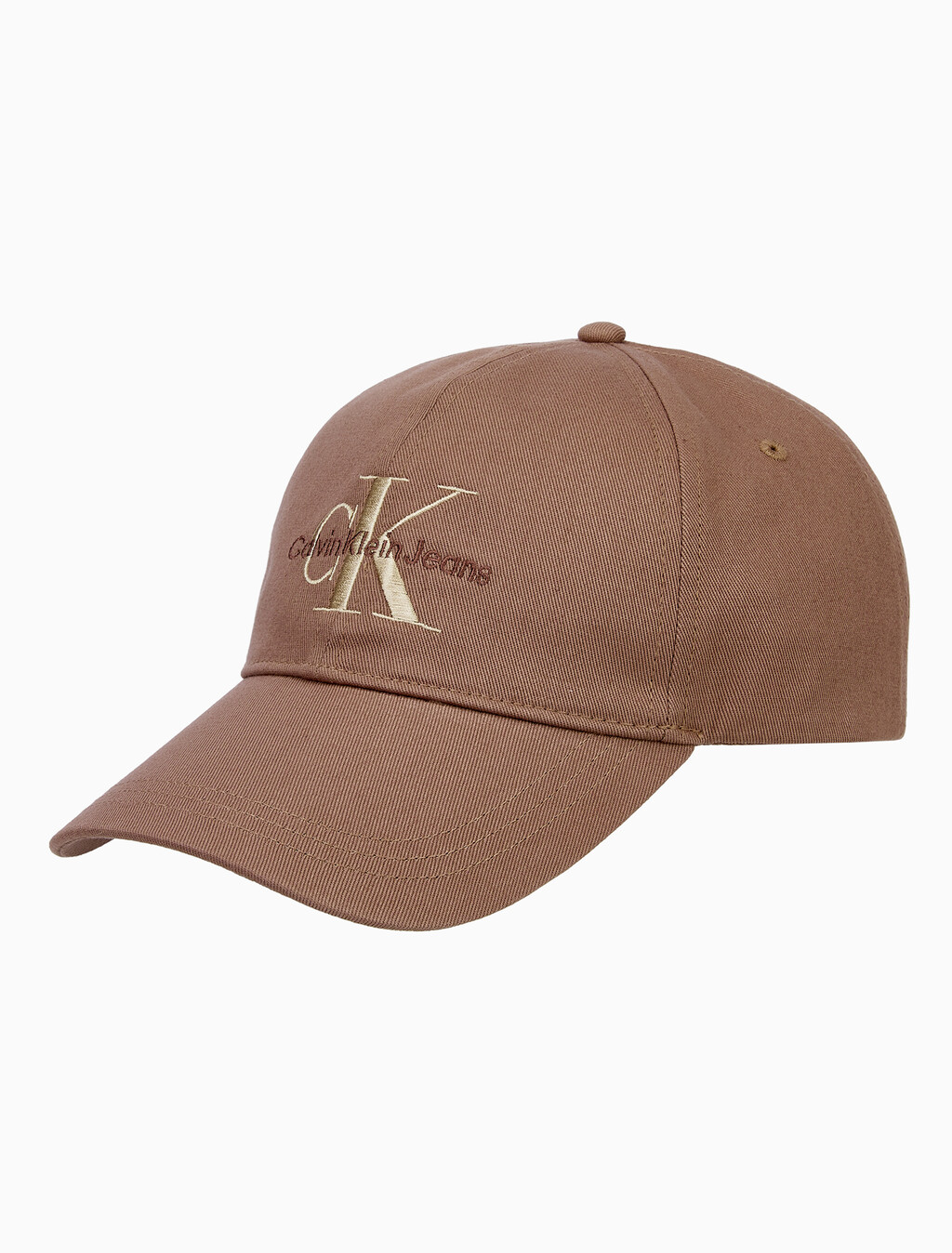Buy 남녀공용 CKJ 모노그램 엠브로이더리 볼캡 in color COGNAC