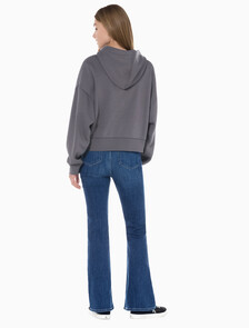 Buy 여성 플레어 핏 기모 다크블루 데님 in color BLUE BLACK HANGER LOOP