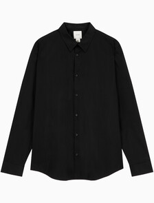 Buy 남성 롱슬리브 솔리드 수피마 스트레치 슬림 셔츠 in color BLACK BEAUTY