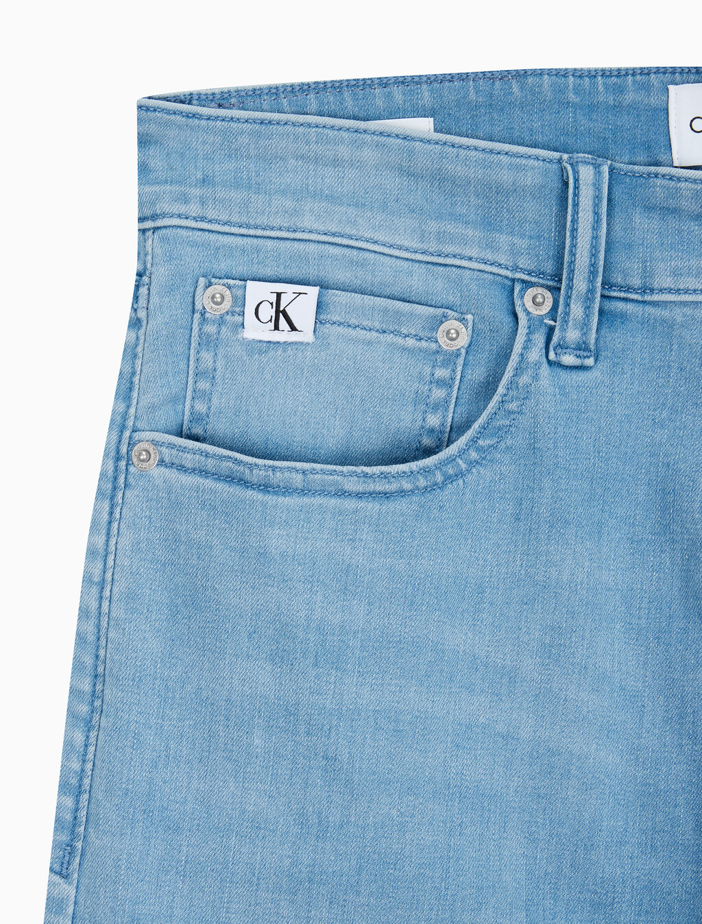 Buy 남성슬림 스트레이트 핏 크롭 라이트블루 37.5 기능성 데님 in color CHALKY BLUE