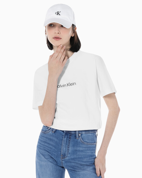 여성 릴렉스드 스탠다드로고 크루넥 반팔 티셔츠