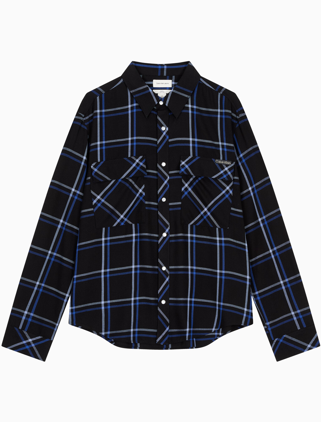 Buy 남성 플레이드 비스코스 이지 셔츠 in color BLACK