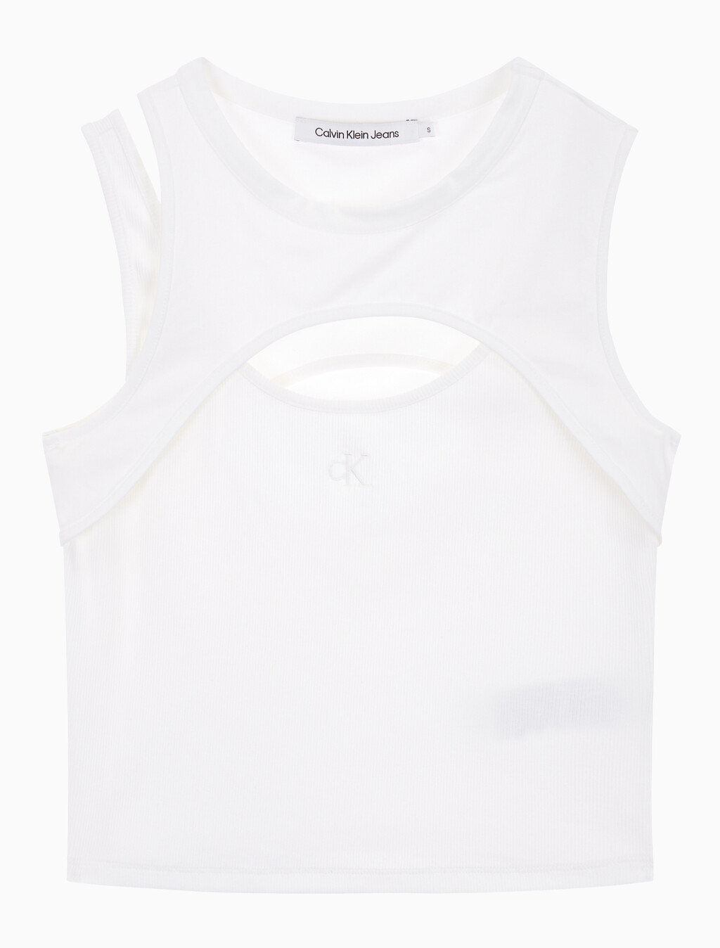 Buy 여성 레이어드 컷 아웃 탱크 탑 in color BRIGHT WHITE