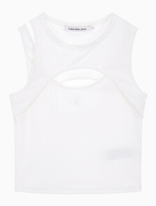 Buy 여성 레이어드 컷 아웃 탱크 탑 in color BRIGHT WHITE